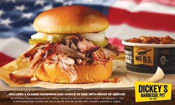 Dickey’s Barbecue Pit Honors Those Who Served With Free Barbecue This Veterans Day