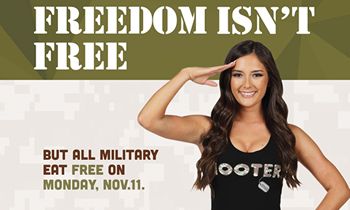 Hooters Honors Military on Veterans Day with Free Meal