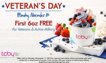 TCBY to Offer Free Deal for Veterans