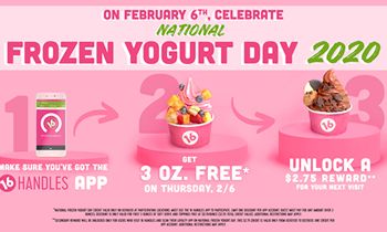 16 Handles Celebrates National Frozen Yogurt Day with Free Fro-Yo!
