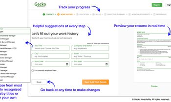 Gecko Launches Easy, Free Resume Builder Specifically for Hospitality Industry