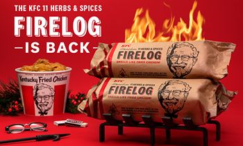 KFC Is Ready To Ignite Your Holiday Season With The Return Of Its Fried Chicken-Scented Firelogs