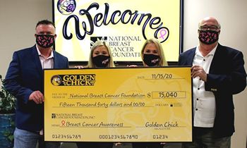 Golden Chick Donates $15,040 To The National Breast Cancer Foundation