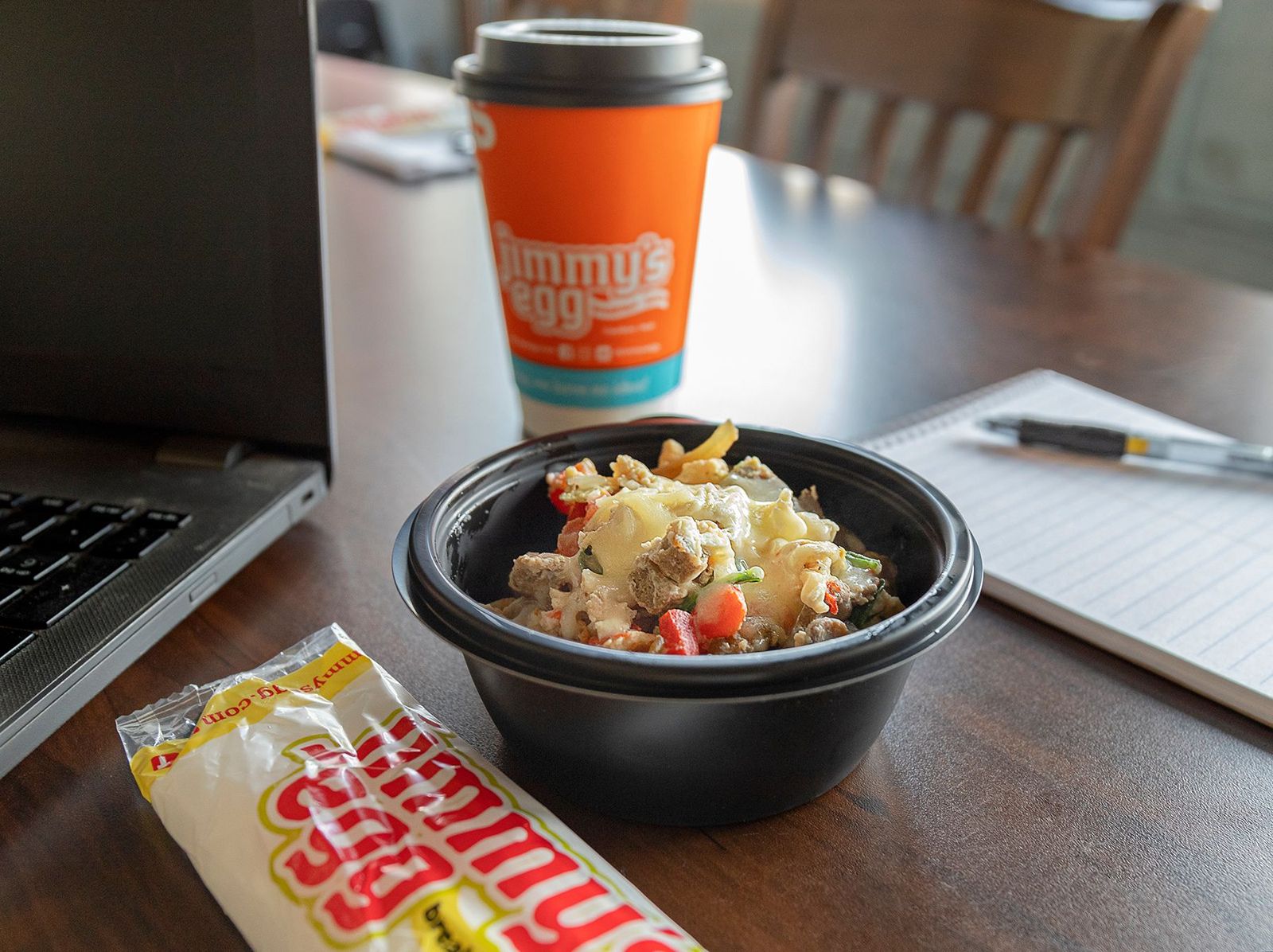 Jimmy's Egg Almost Healthy Breakfast Bowl Jimmy's Egg Offers Individually Packaged Catering Options to Safely Feed Guests at Corporate and Family Gatherings