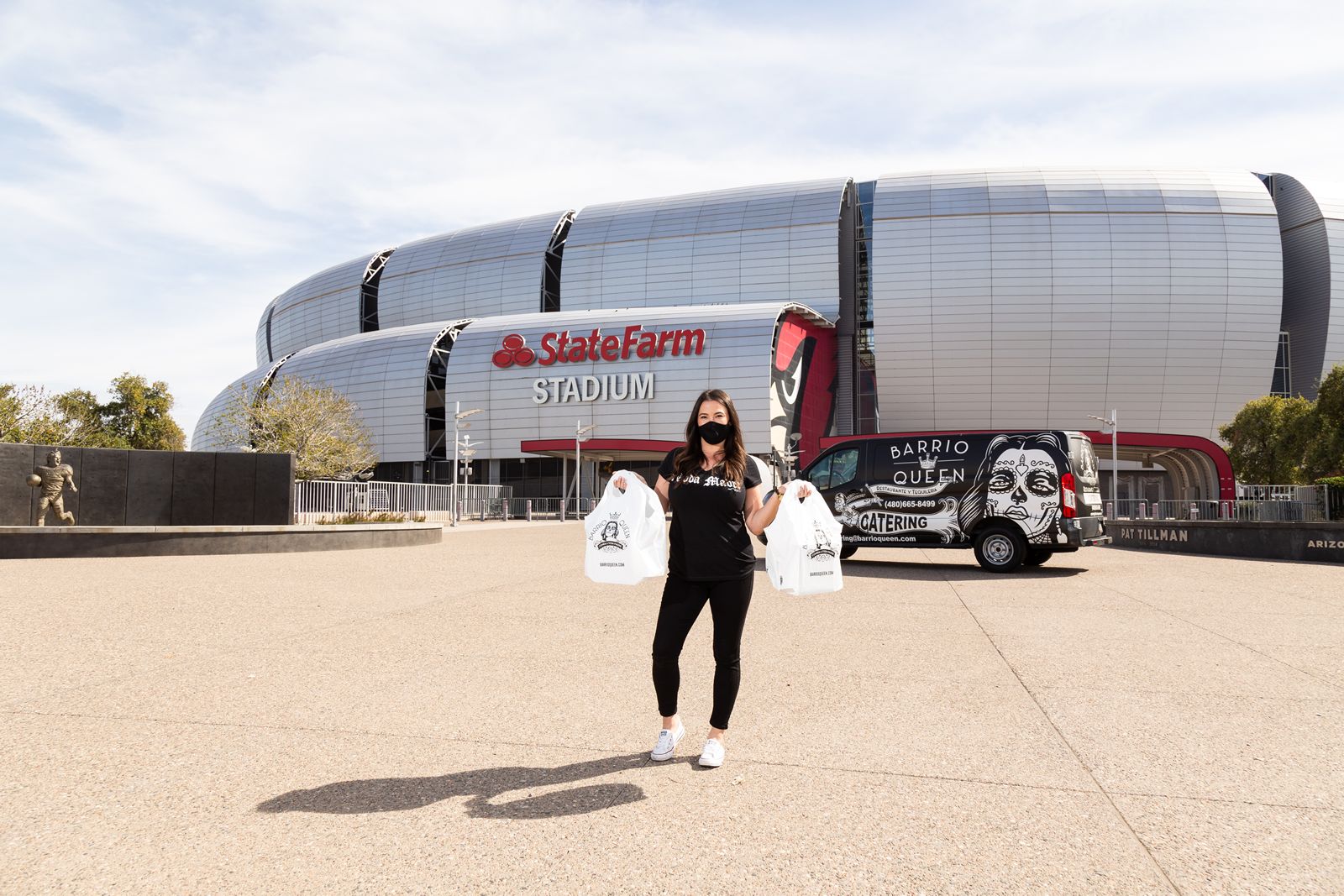 Barrio Queen Continues Helping Amid Pandemic by Donating More Than 400+ Meals at State Farm Stadium Barrio Queen Continues Helping Amid Pandemic by Donating More Than 400+ Meals at State Farm Stadium