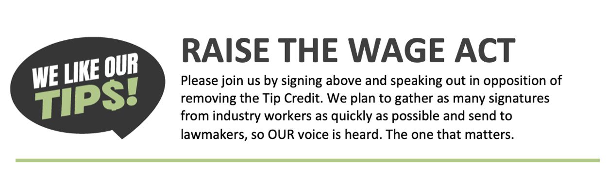 Op-Ed: Congress: We Like Our Tips! - Leave the Tip Credit in Place! Op-Ed: Congress: We Like Our Tips! - Leave the Tip Credit in Place!