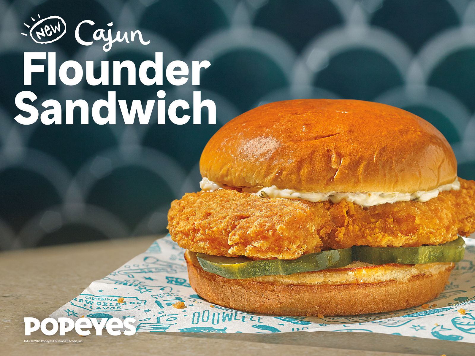 Popeyes Makes Big Waves in the Sandwich Game With Its First-Ever Cajun Flounder Sandwich Coming to Menus Nationwide Popeyes Makes Big Waves in the Sandwich Game With Its First-Ever Cajun Flounder Sandwich Coming to Menus Nationwide