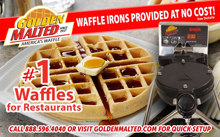 Waffle Irons Provided at No Cost - #1 Waffles for Restaurants - Only with Golden Malted Waffle Irons Provided at No Cost - #1 Waffles for Restaurants - Only with Golden Malted