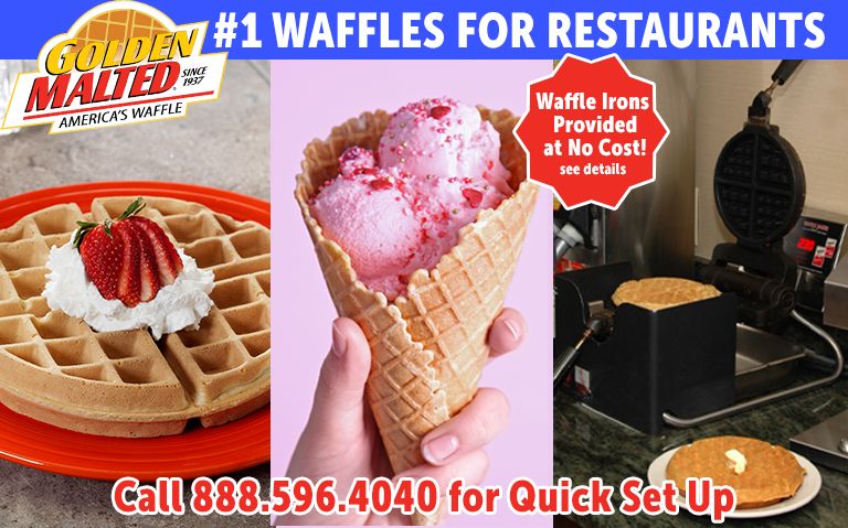 Serve America's Favorite Waffles - Golden Malted Provides Waffle Irons at Set Up Serve America's Favorite Waffles - Golden Malted Provides Waffle Irons at Set Up