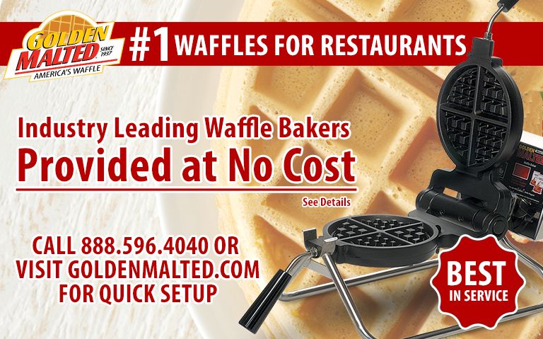 #1 Waffles for Restaurants - Waffle Irons Provided at No Cost with Golden Malted #1 Waffles for Restaurants - Waffle Irons Provided at No Cost with Golden Malted