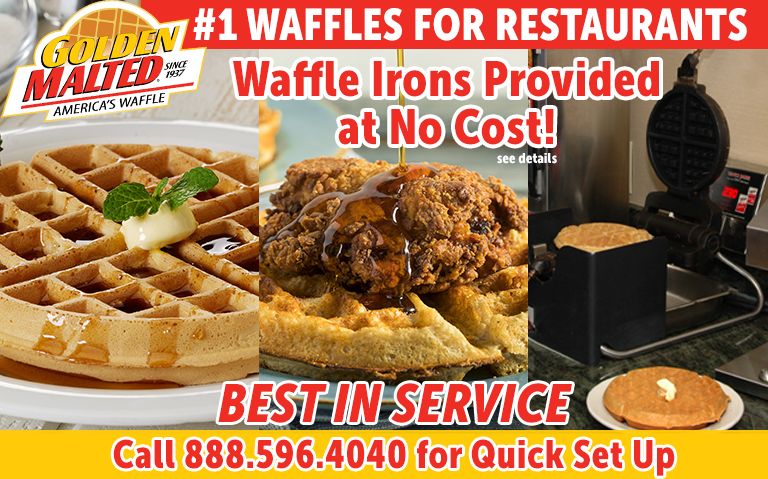 Waffle Irons Provided at No Cost - #1 Waffles for Restaurants - Only with Golden Malted Waffle Irons Provided at No Cost - #1 Waffles for Restaurants - Only with Golden Malted