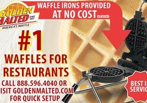 #1 Waffles for Restaurants – Waffle Irons Provided at No Cost with Golden Malted