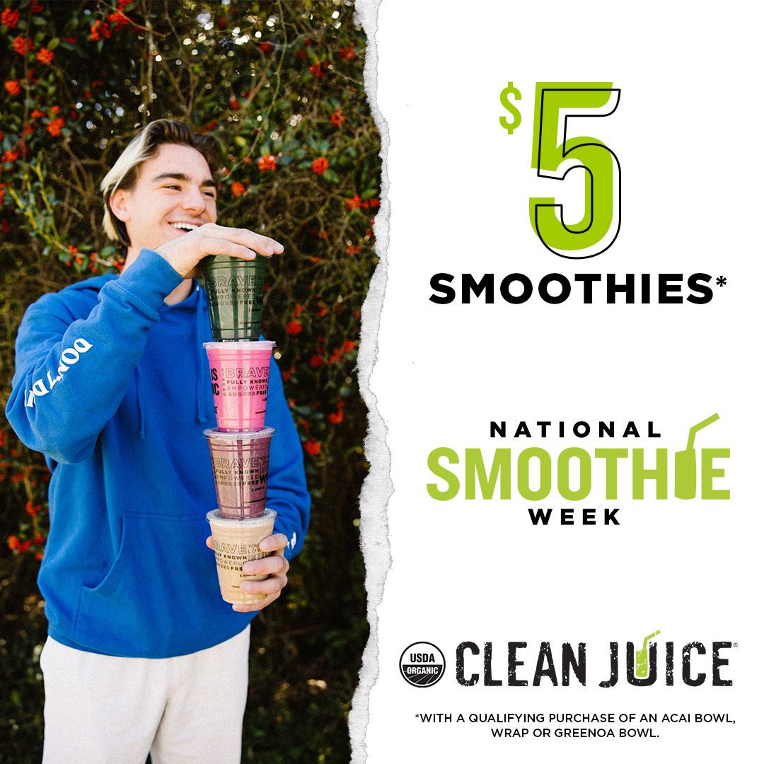 Clean Juice Recognizes National Smoothie Day by Establishing a Week-Long Celebration Clean Juice Recognizes National Smoothie Day by Establishing a Week-Long Celebration