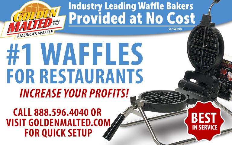 #1 Waffles for Restaurants - Waffle Irons Provided at No Cost with Golden Malted #1 Waffles for Restaurants - Waffle Irons Provided at No Cost with Golden Malted