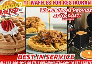 Serve America’s Favorite Waffles – Golden Malted Provides Waffle Irons at Setup