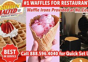 #1 Waffles for Restaurants – Waffle Irons Provided at No Cost with Golden Malted