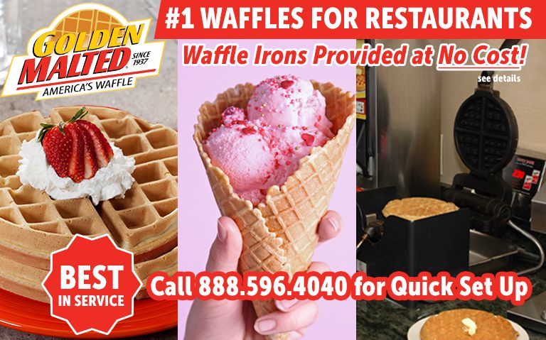 #1 Waffles for Restaurants - Waffle Irons Provided at No Cost with Golden Malted #1 Waffles for Restaurants - Waffle Irons Provided at No Cost with Golden Malted