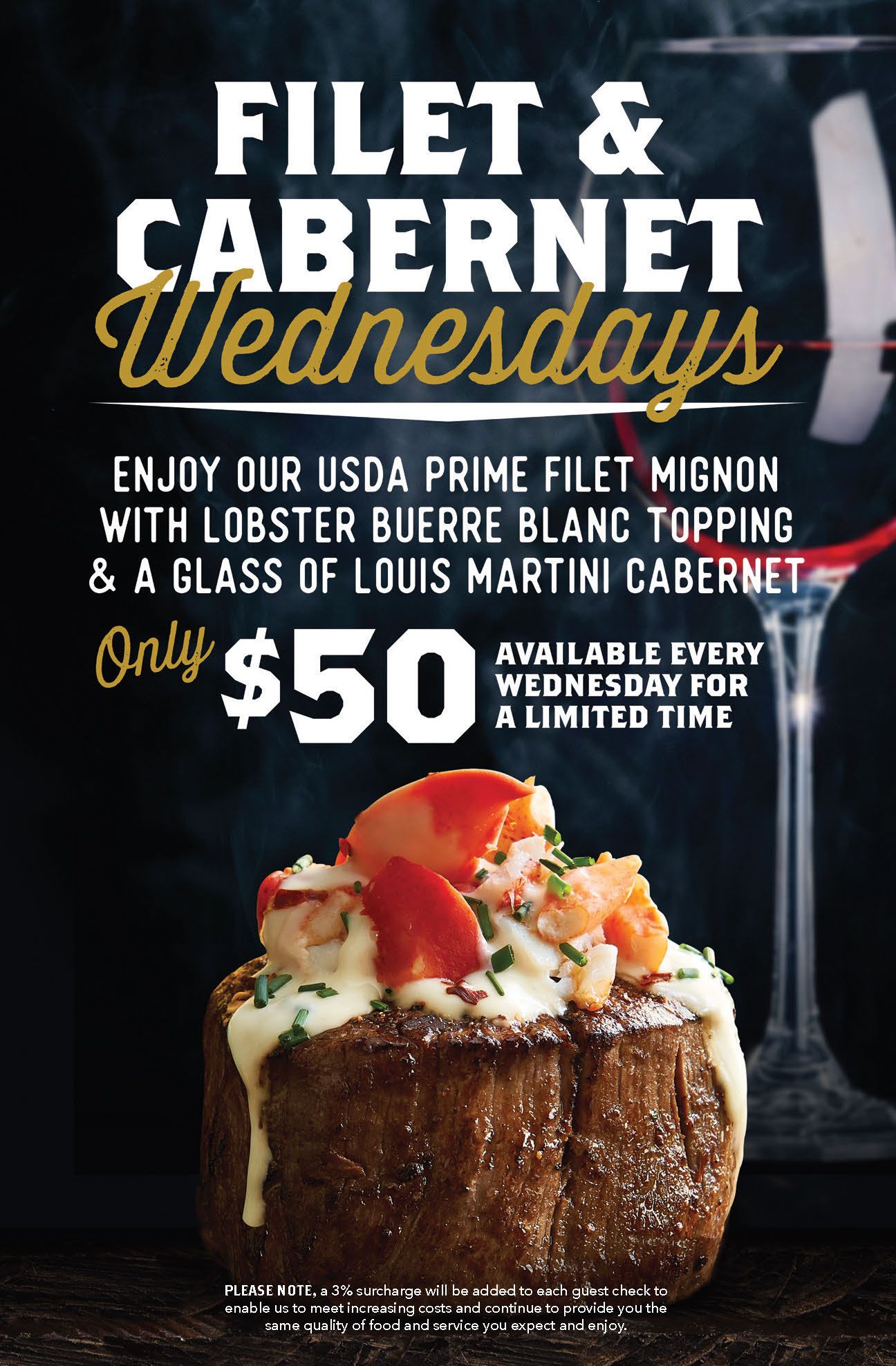 Claim Jumper Steakhouse & Bar Launches New Filet & Cabernet Wednesdays Claim Jumper Steakhouse & Bar Launches New Filet & Cabernet Wednesdays