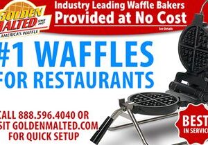 #1 Waffles for Restaurants – Waffle Irons Provided at No Cost with Golden Malted