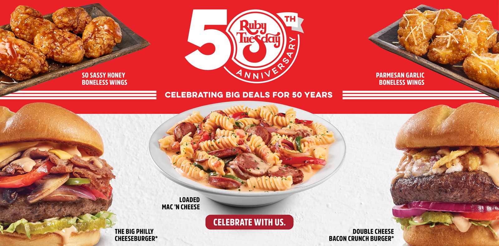 Ruby Tuesday Celebrates 50th Anniversary with Big New Flavors