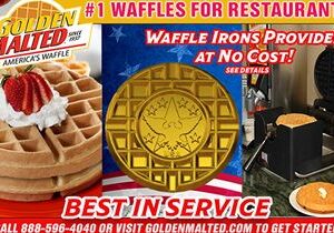Waffle Irons Provided at No Cost – #1 Waffles for Restaurants – Only with Golden Malted