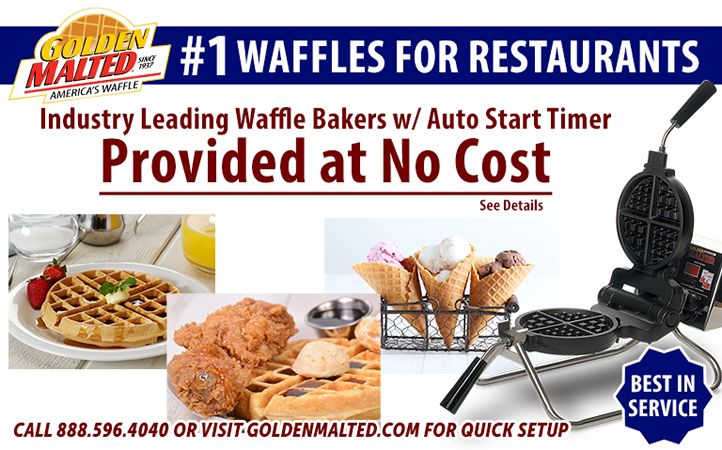 Serve America's Favorite Waffles - Golden Malted Provides Waffle Irons at Setup Serve America's Favorite Waffles - Golden Malted Provides Waffle Irons at Setup