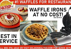 Waffle Irons Provided at No Cost – #1 Waffles for Restaurants – Only with Golden Malted