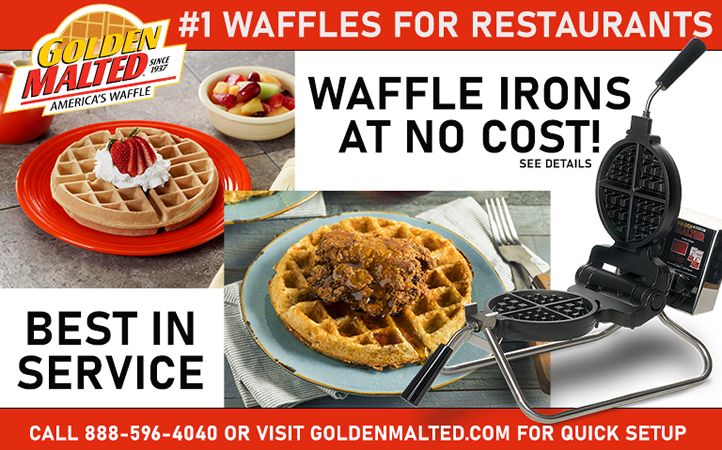 Waffle Irons Provided at No Cost - #1 Waffles for Restaurants - Only with Golden Malted Waffle Irons Provided at No Cost - #1 Waffles for Restaurants - Only with Golden Malted