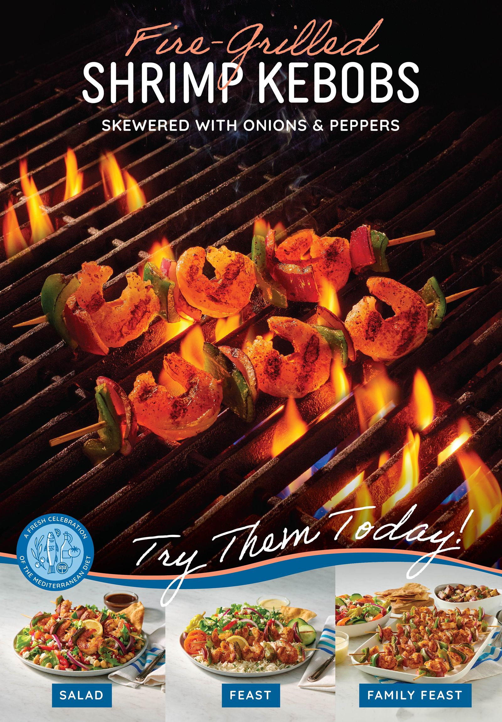 Live the Good Life with Taziki's Fire-Grilled Shrimp Kebobs