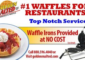 #1 Waffles for Restaurants – Waffle Irons Provided at No Cost with Golden Malted