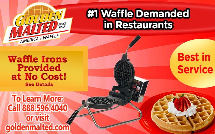 #1 Demanded Restaurant Waffles - Waffle Irons Provided at No Cost with Golden Malted #1 Demanded Restaurant Waffles - Waffle Irons Provided at No Cost with Golden Malted