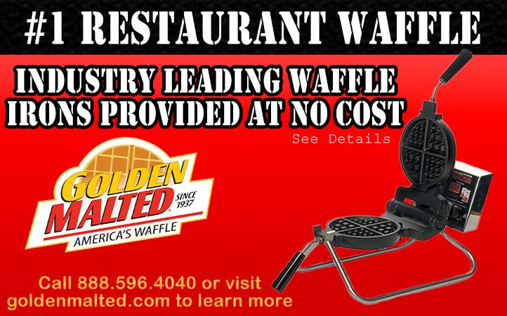 Golden Malted's Industry Leading Waffle Irons Provided at No Cost