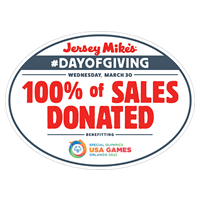 On Wednesday, March 30: Jersey Mike's Donates ALL Sales to the 2022 Special Olympics USA Games