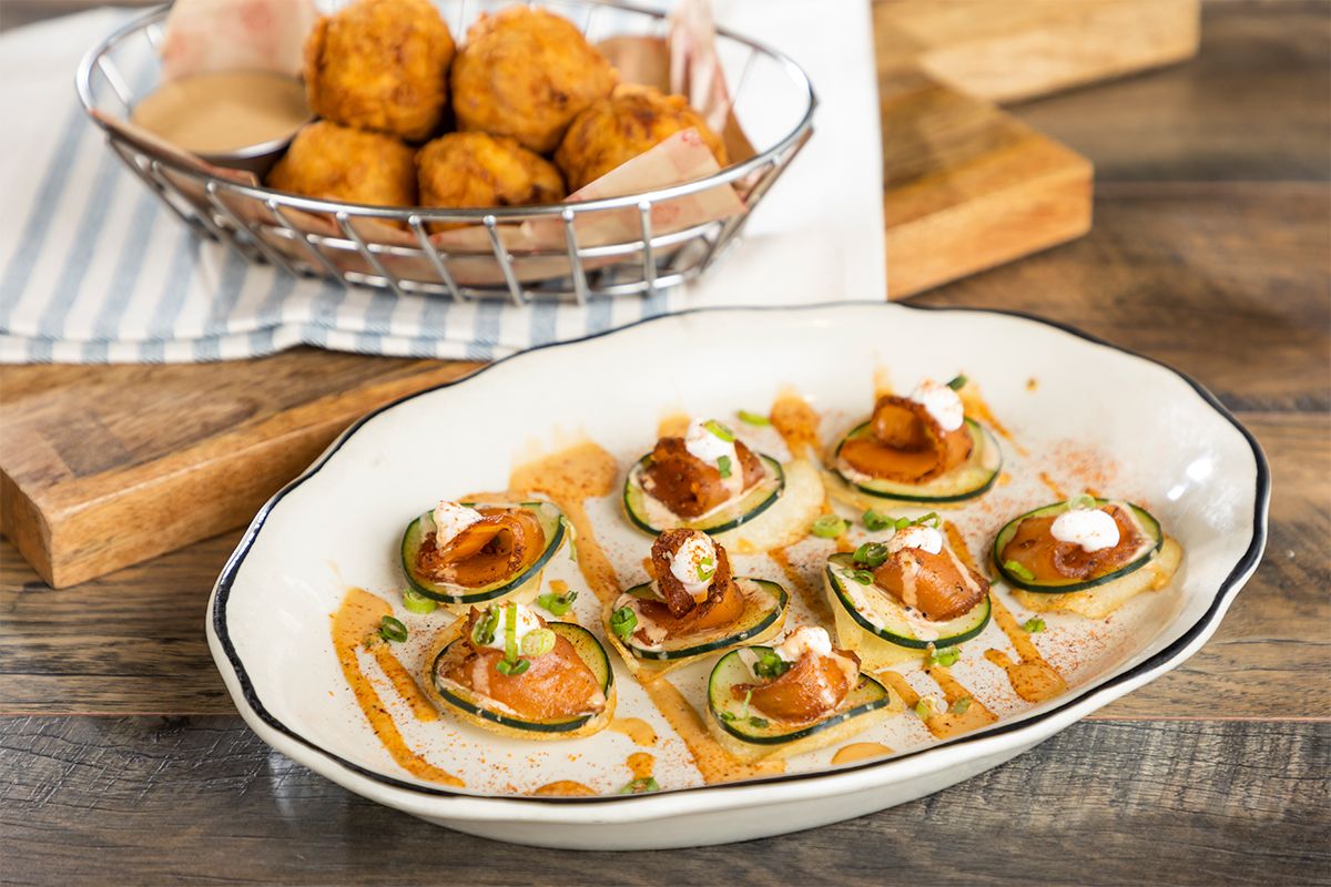 Lucille's Smokehouse Bar-B-Que Salmon Pastrami Crisps Lucille's Smokehouse Bar-B-Que Debuts New Menu Items With Unique Twists on Classic Southern Favorites