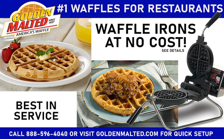 #1 Waffles for Restaurants - Waffle Irons Provided at No Cost with Golden Malted