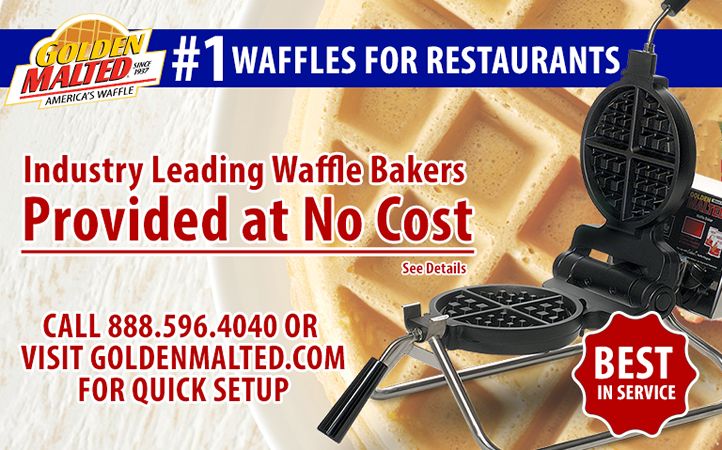 Waffle Irons Provided at No Cost - #1 Waffles for Restaurants - Only with Golden Malted