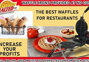 Waffle Irons Provided at No Cost – #1 Waffles for Restaurants – Only with Golden Malted