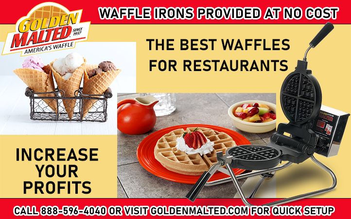 Waffle Irons Provided at No Cost - #1 Waffles for Restaurants - Only with Golden Malted