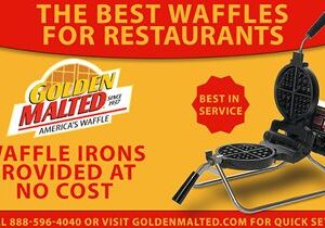 #1 Demanded Restaurant Waffles – Waffle Irons Provided at No Cost with Golden Malted