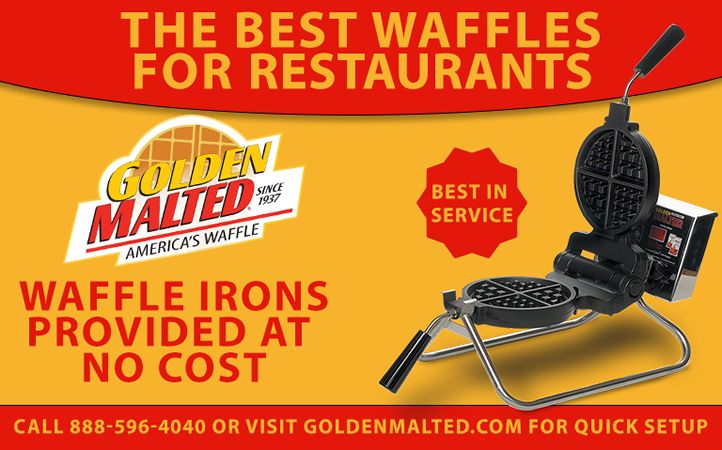 #1 Demanded Restaurant Waffles - Waffle Irons Provided at No Cost with Golden Malted