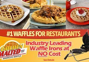 #1 Demanded Restaurant Waffles – Waffle Irons Provided at No Cost with Golden Malted