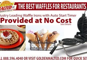 Waffle Irons Provided at No Cost with Golden Malted – America’s #1 Waffle