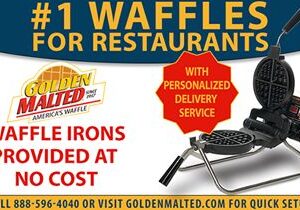 As Featured in More than 50,000 Restaurants – Golden Malted Provides Waffle Irons and Personalized Delivery Service at No Cost