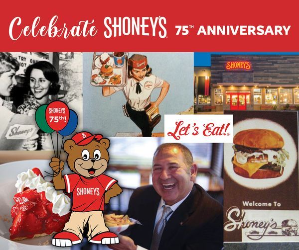 Shoney's To Celebrate its 75th Anniversary with a Limited Time Only Coke Float, Two All You Care to Eat Fresh Food Bars for $19.47 On Tuesdays, $.75 Endless Fries and a Commemorative T-Shirt for the Ages
