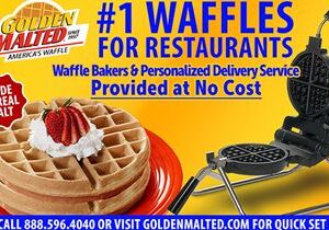 Waffle Irons and Personalized Delivery Service Provided at No Cost with Golden Malted – America’s #1 Demanded Waffle
