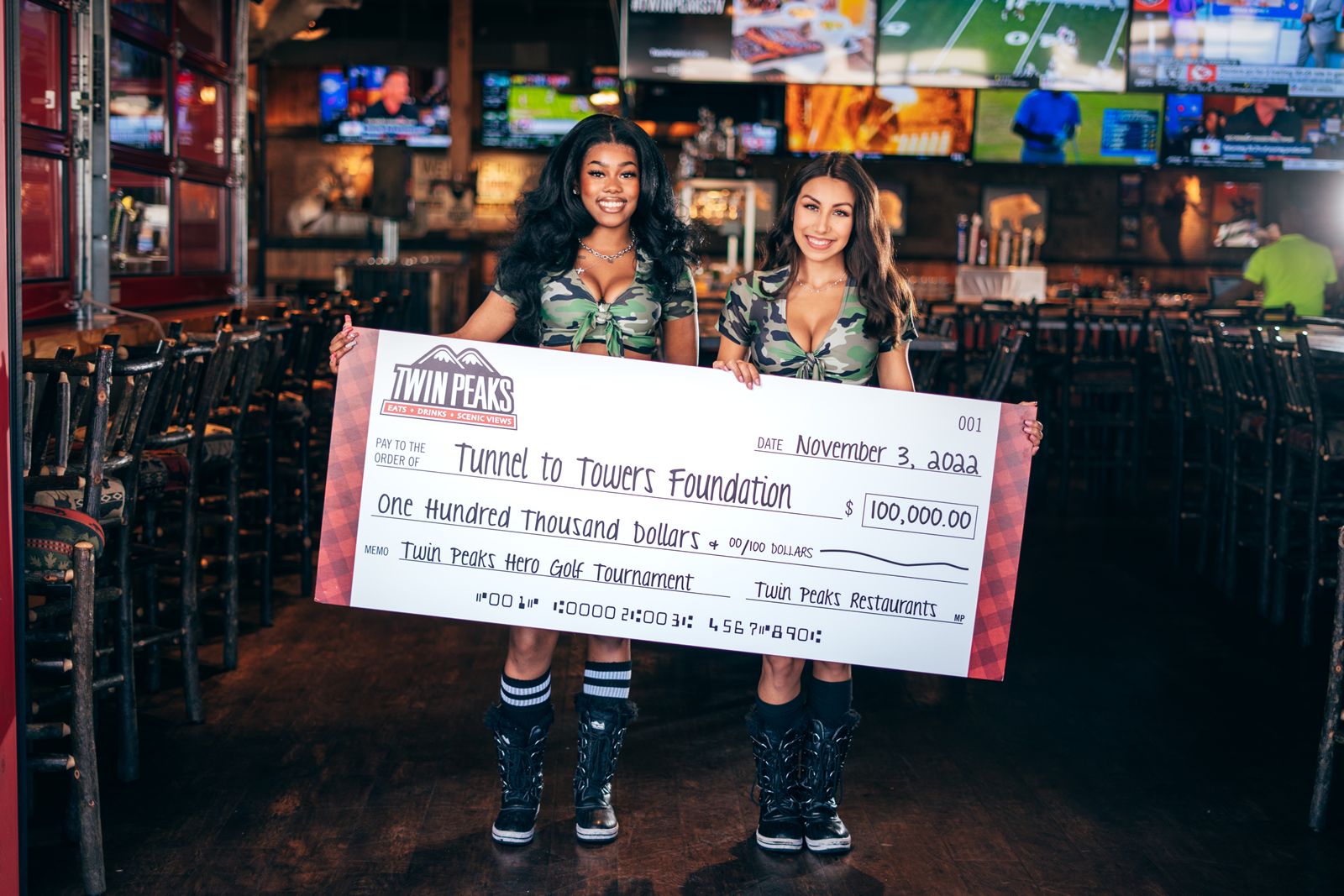Twin Peaks Raised $100,000 for Tunnel to Towers Foundation in Honor of Veterans Day Twin Peaks Raised $100,000 for Tunnel to Towers Foundation in Honor of Veterans Day