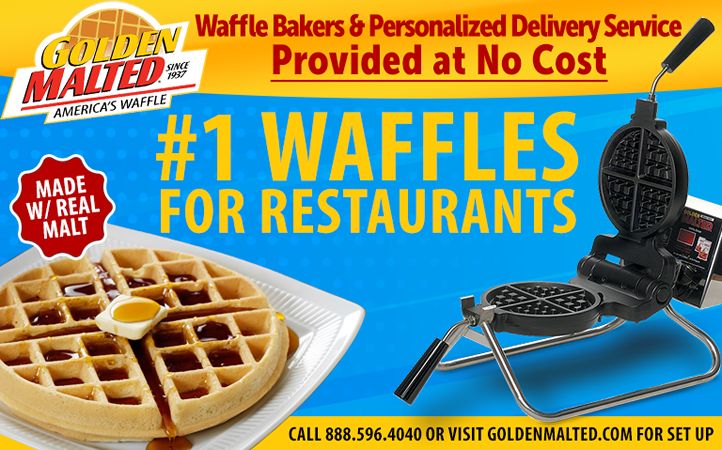 Add America's #1 Waffles to Your Menu - Golden Malted Provides Waffle Irons & Personalized Delivery Service at No Cost