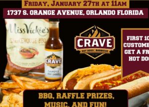 Crave Hot Dogs & BBQ to Open in Orlando, Florida on January 27th