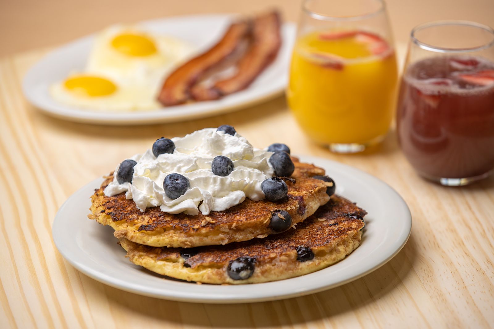 Eggs Up Grill Unveils Two New Delicious Seasonal Pancakes Eggs Up Grill Blueberry Cobbler Pancakes
