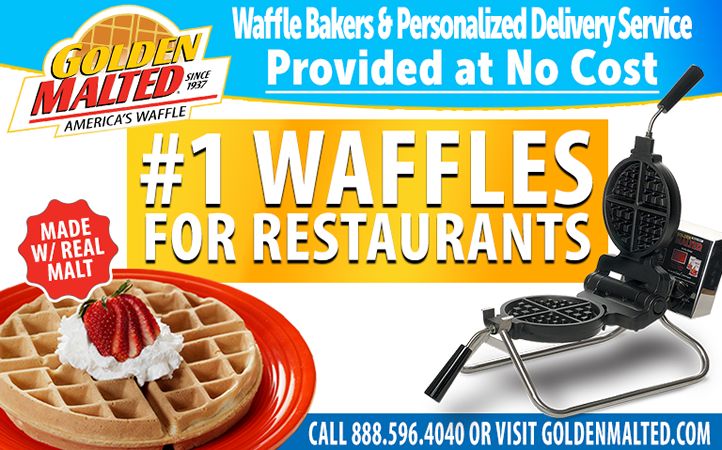 Add America's #1 Waffles to Your Menu - Golden Malted Provides Waffle Irons & Personalized Delivery Service at No Cost